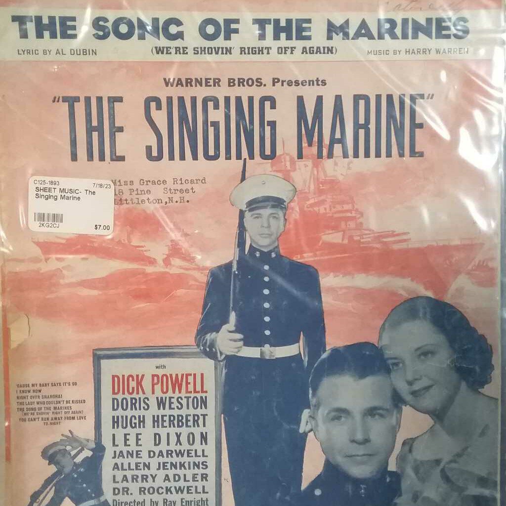 SHEET MUSIC- The Singing Marine