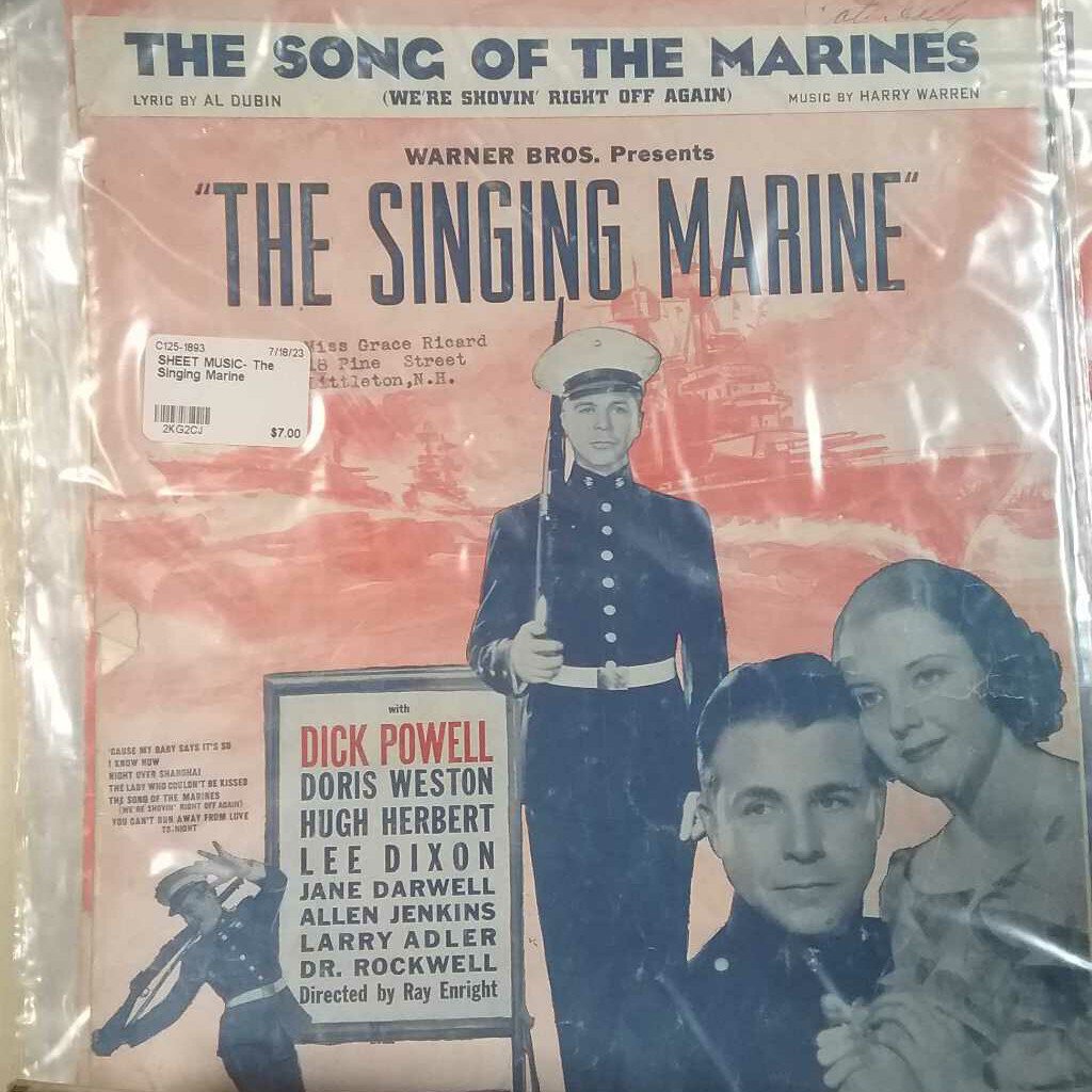 SHEET MUSIC- The Singing Marine