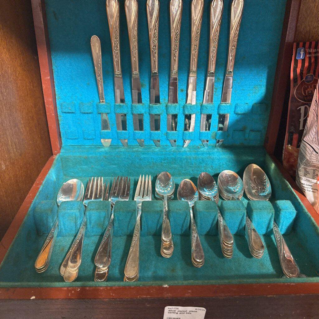 Silver plated place setting and box