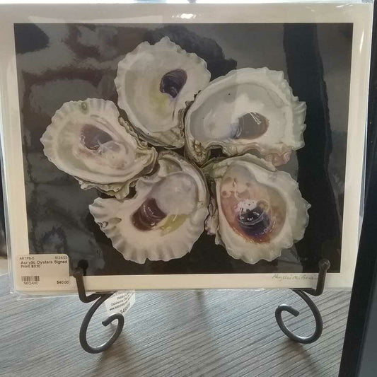 Acr;ylic Oysters Signed Print 8X10