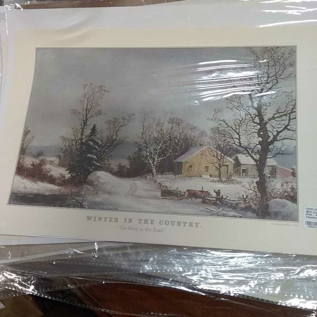 1970 Currier and Ives Print - Winter in the Country