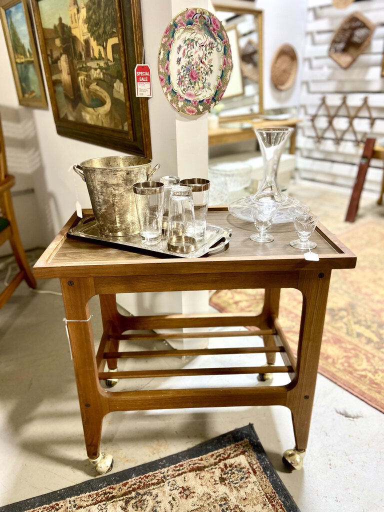 Mid-Century rolling bar cart