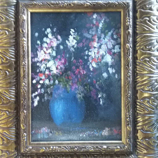 Fowers in Blue- Oil