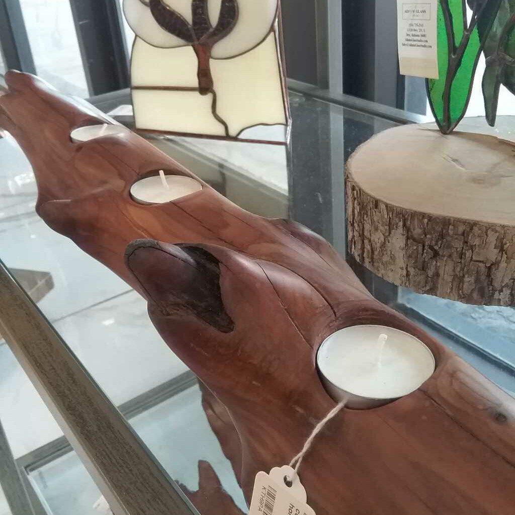 cedar 3 tea candle holder #19