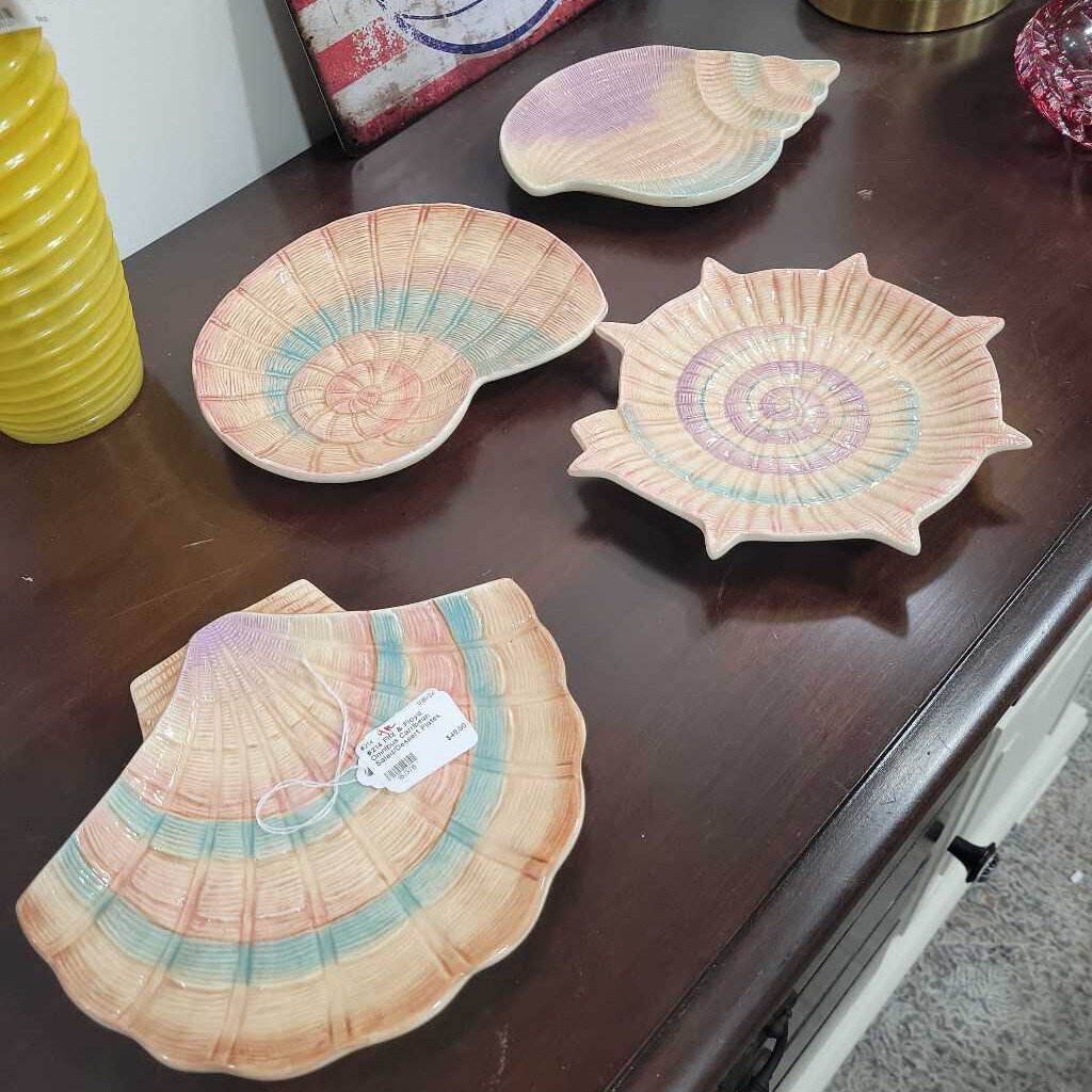 #214 Fitz & Floyd Omnibus Carribean Salad/Dessert Plates 4pc