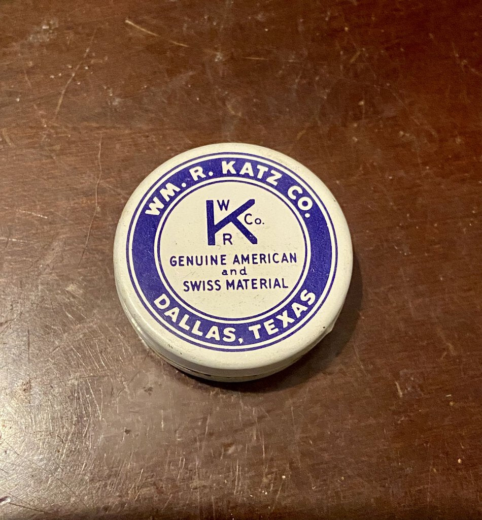 Vintage Advertising Watch Tin WM R Katz Co Dallas TX