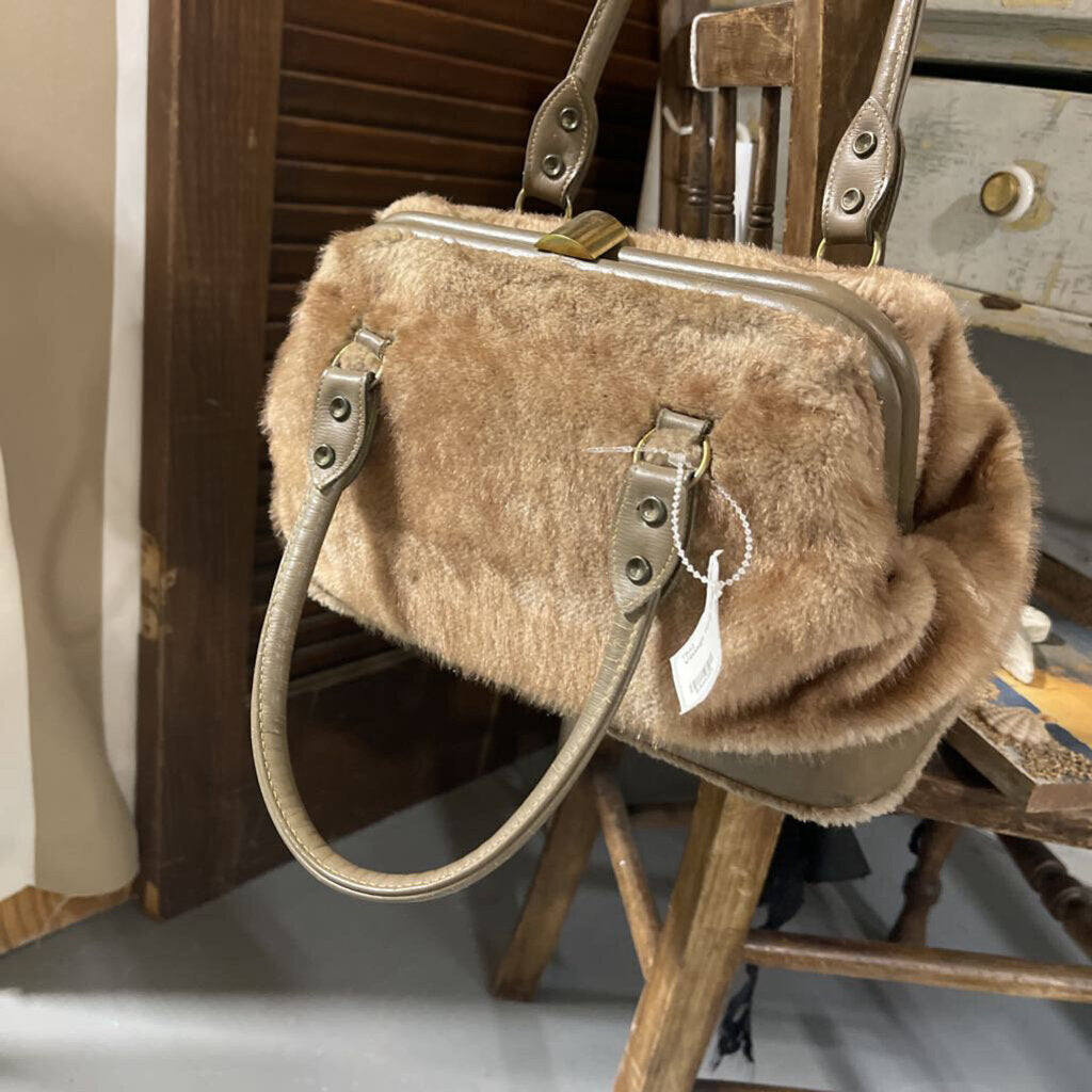 Vintage furry tote