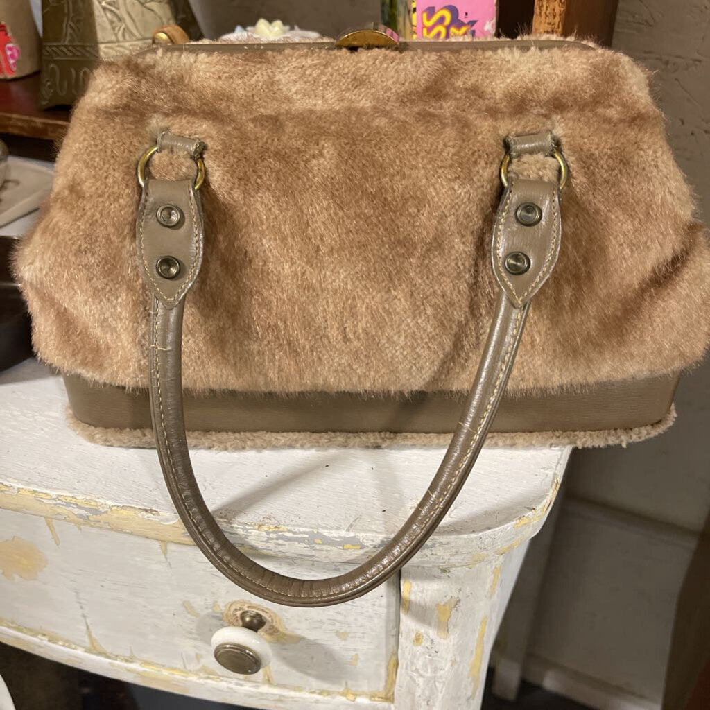 Vintage furry tote