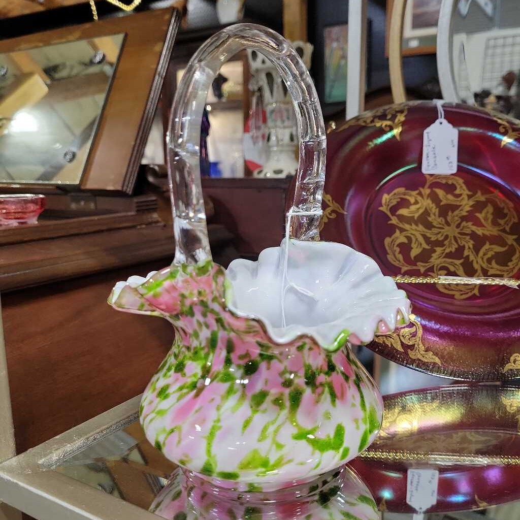 Vintage Fenton Murrhina Basket