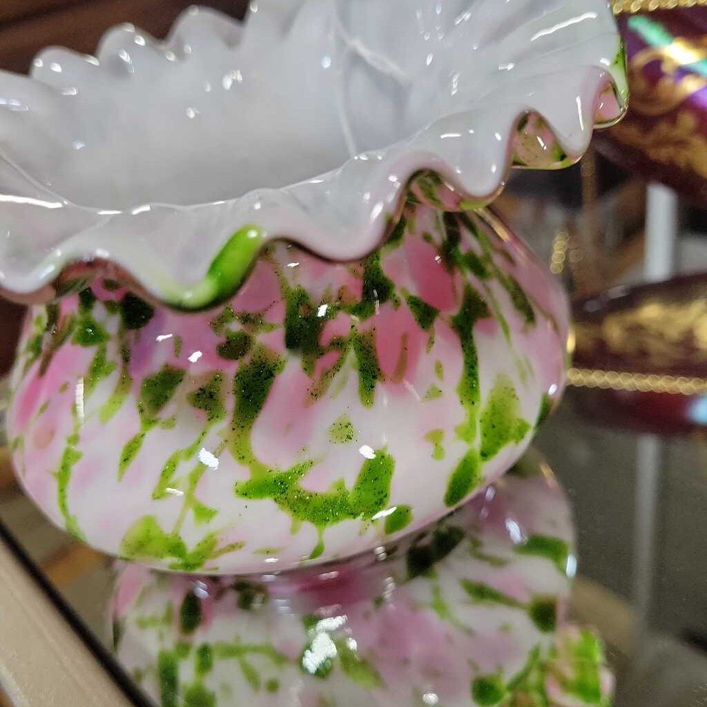 Vintage Fenton Murrhina Basket