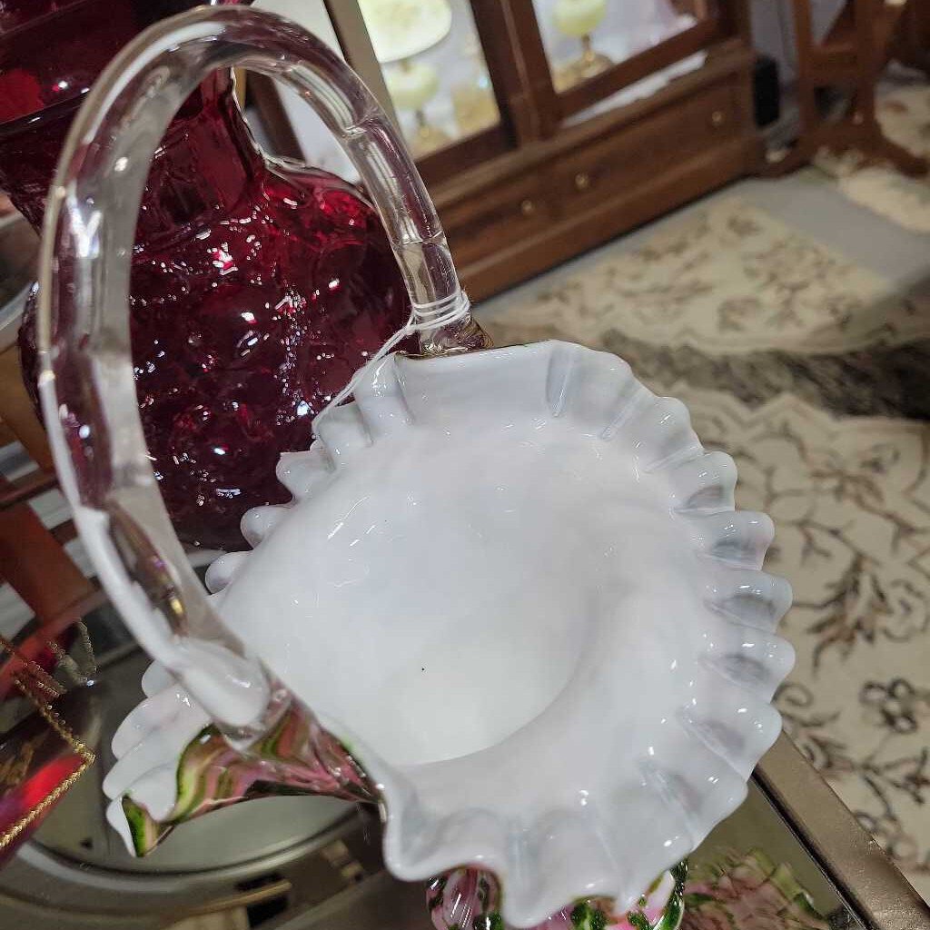 Vintage Fenton Murrhina Basket
