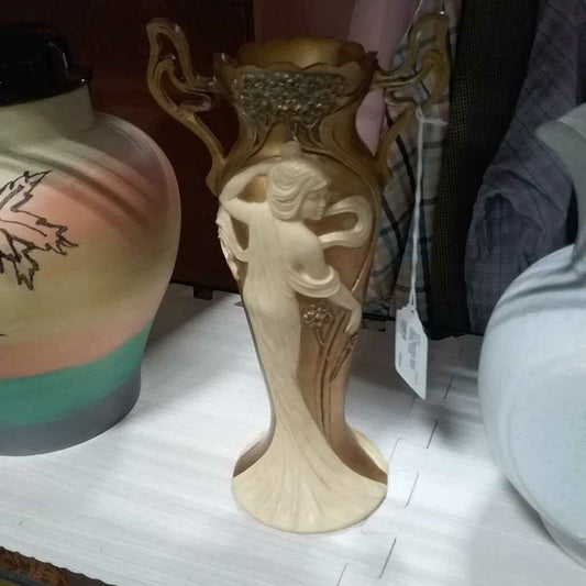 Art Nouveau Deco, Hand Painted Gold Gilding Vase