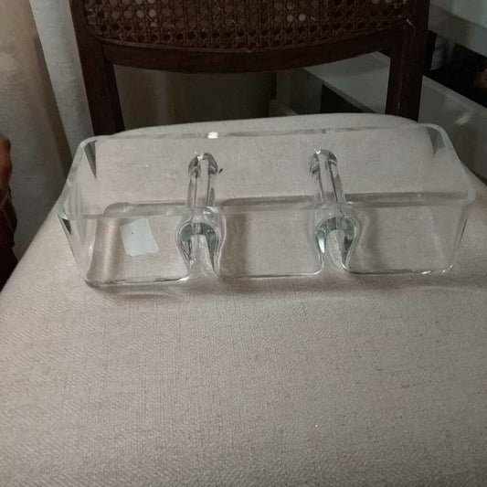 Three-Section Rectangular Glass Server