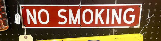 No Smoking Porcelain Sign