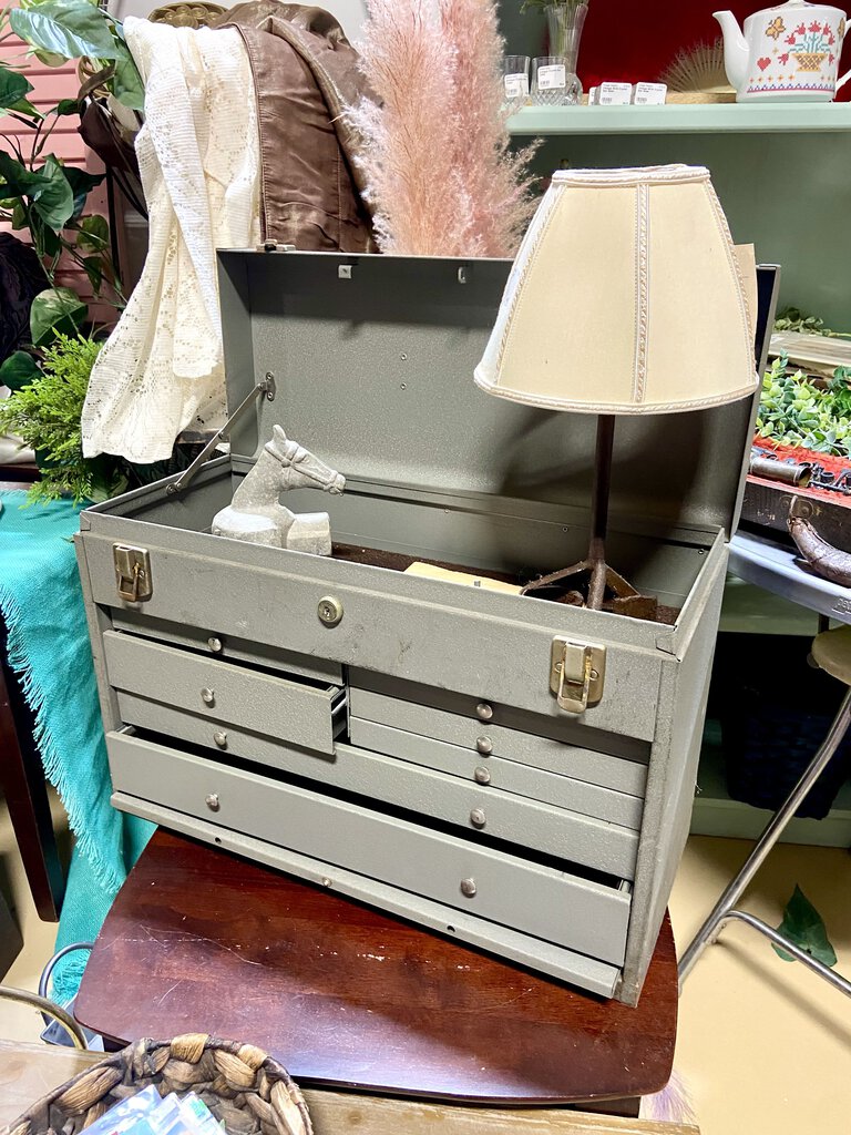 Vintage Drafter's Metal Toolbox