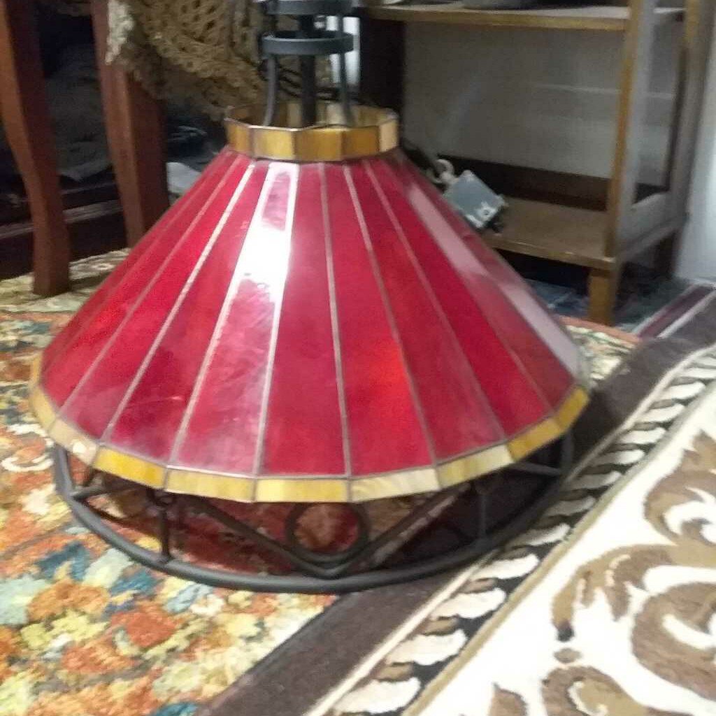 Pair of Red Pendant Lights