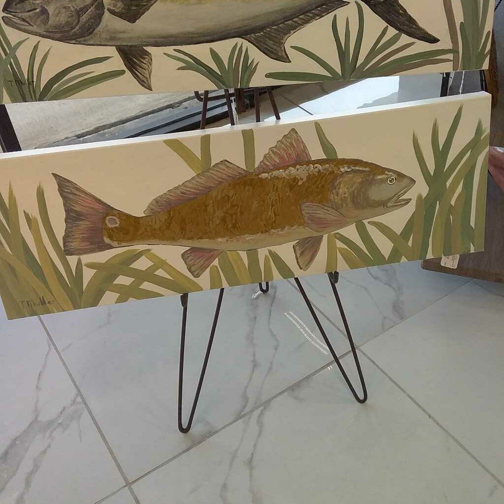 Red Drum Fish Acrylic 12x36 #106