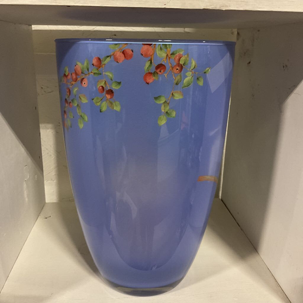 Floral Glass Small Vase/Trash Can NO DISCOUNT