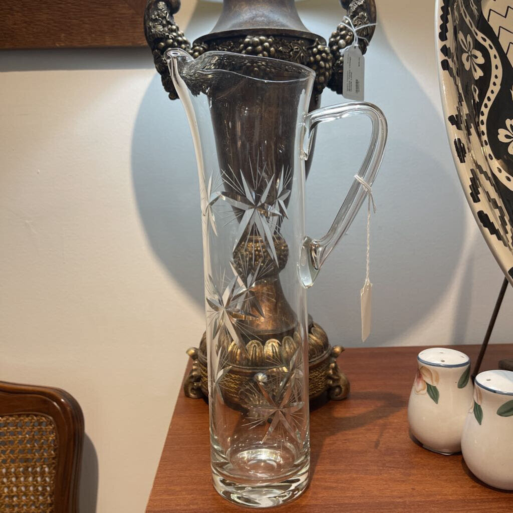 Atomic Starburst Cut Crystal Cocktail Pitcher