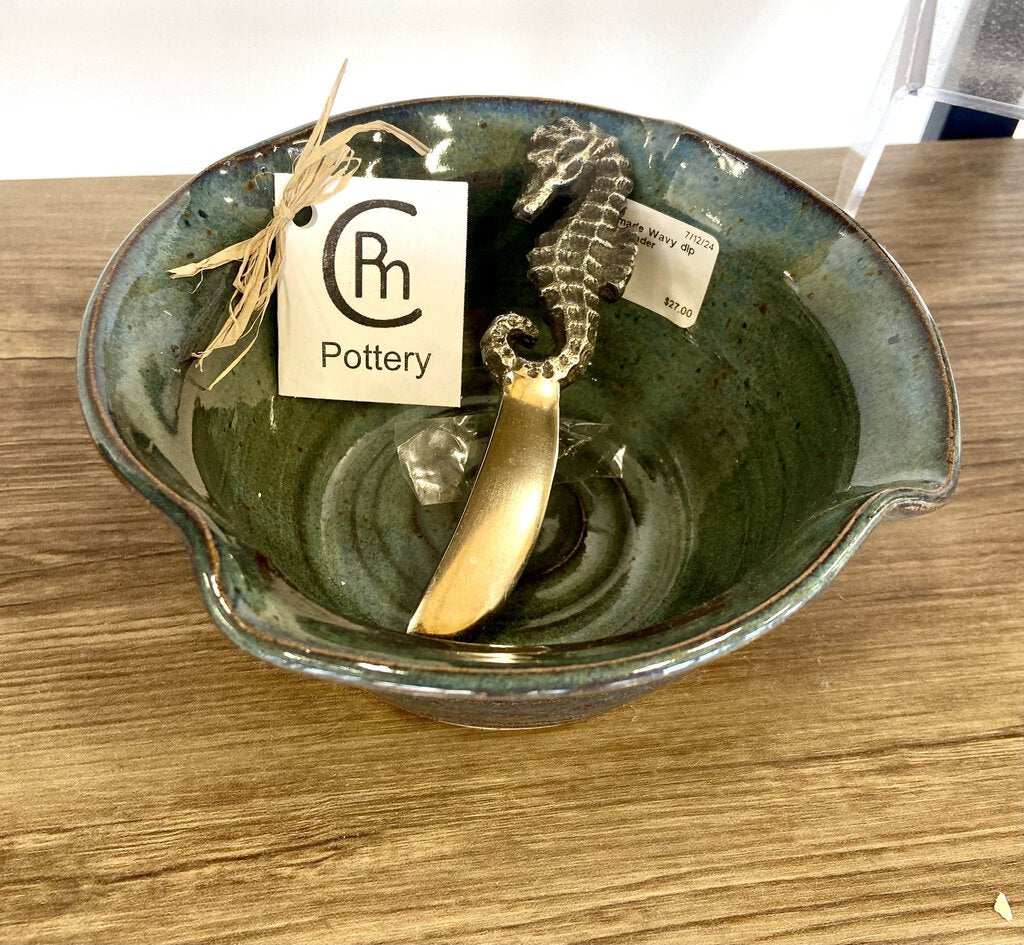 Handmade Wavy dip and spreader