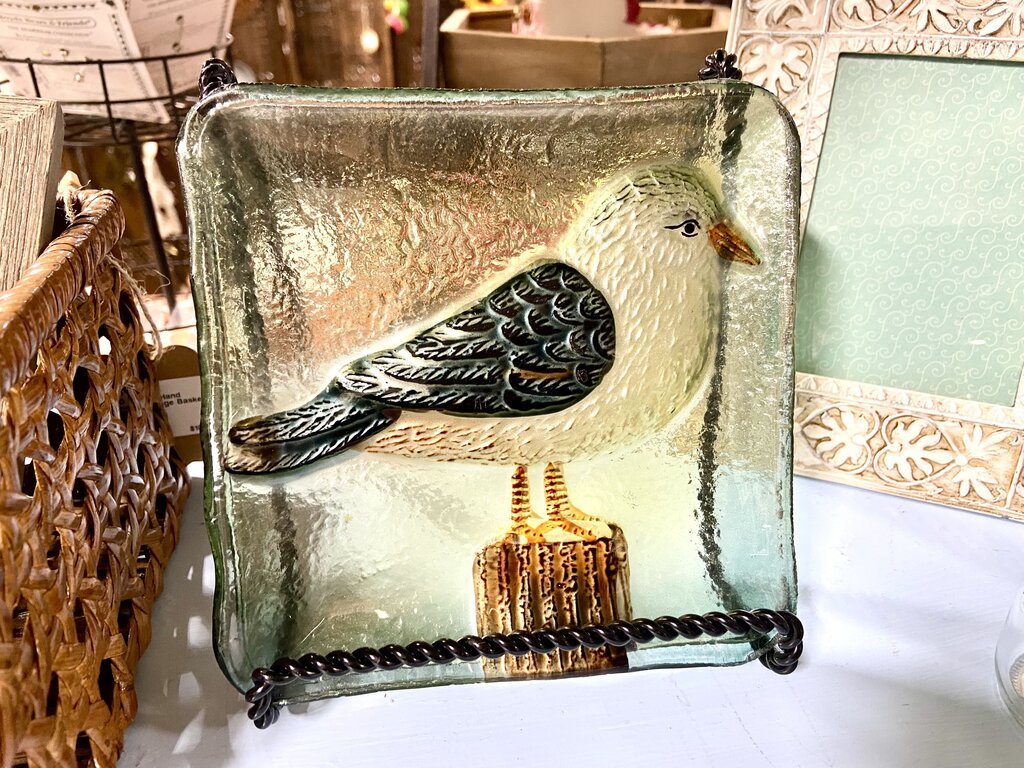 Seagull Fused Glass Decorative Plate