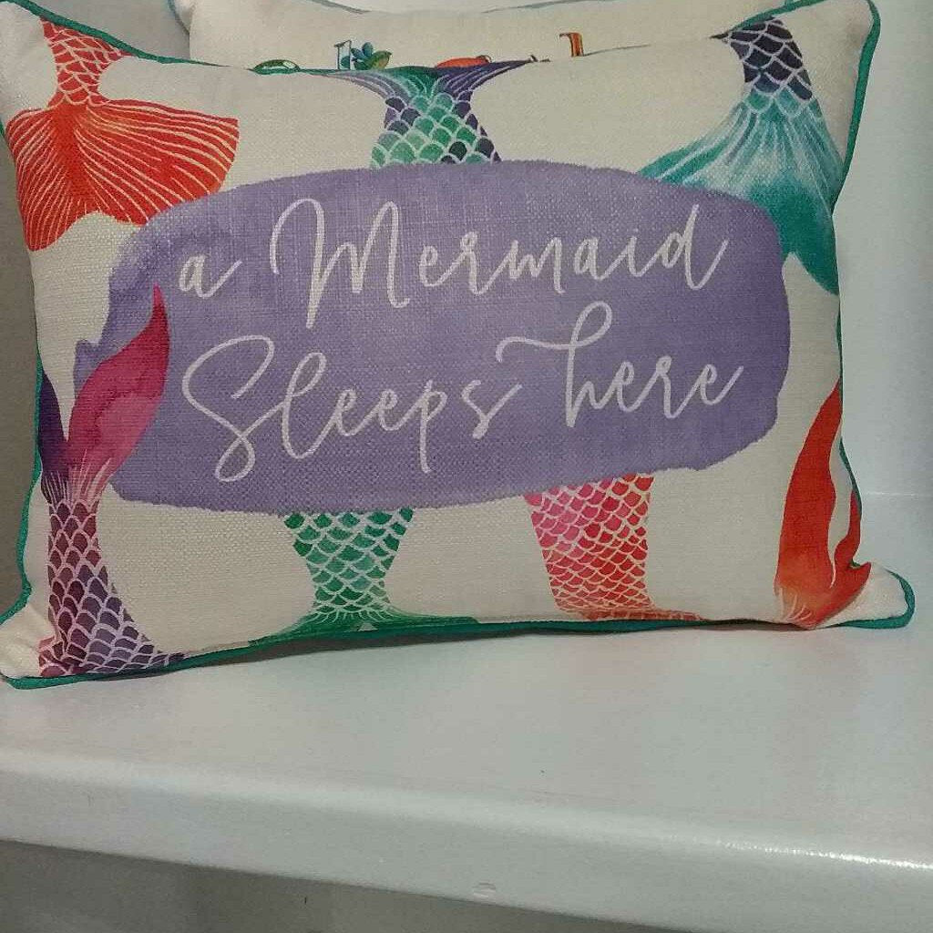 A Mermaid Sleeps Here Pillow