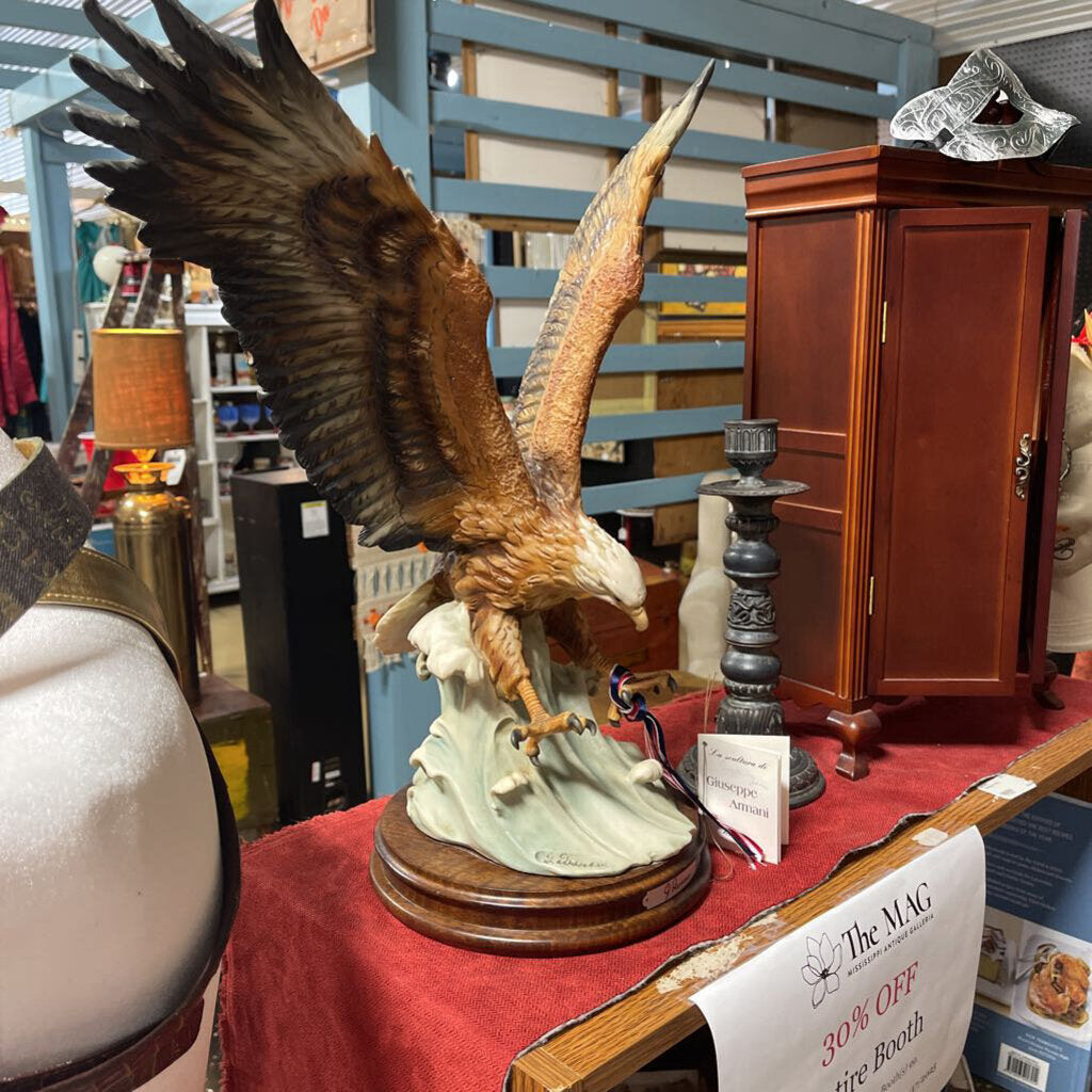 Porcelain Bald Eagle Signed Giuseppe Armani