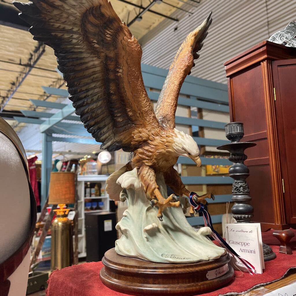 Porcelain Bald Eagle Signed Giuseppe Armani