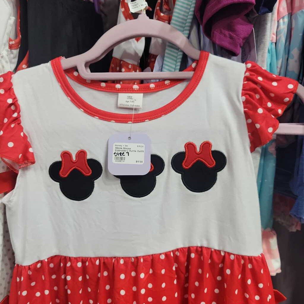 Minnie Mouse Embroidery Ruffle Outfit