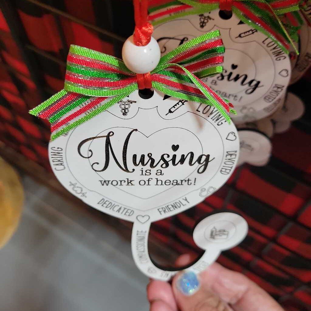 Nurse Heart White Ornament