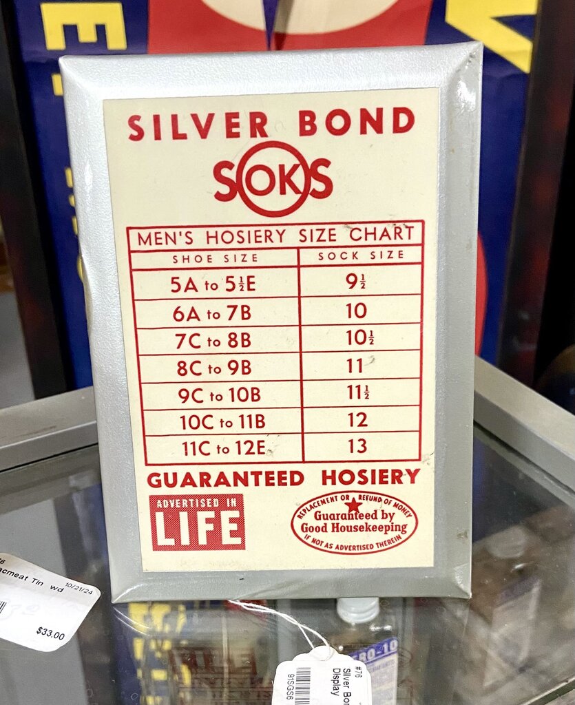 Silver Bond Soks Display wd