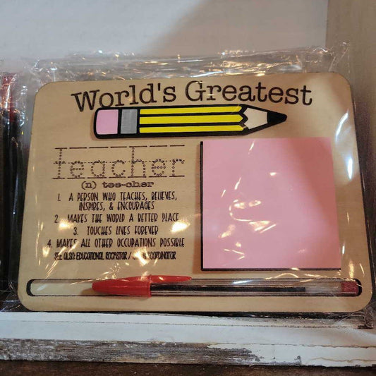 World's Greatest Teacher NotePad Holder