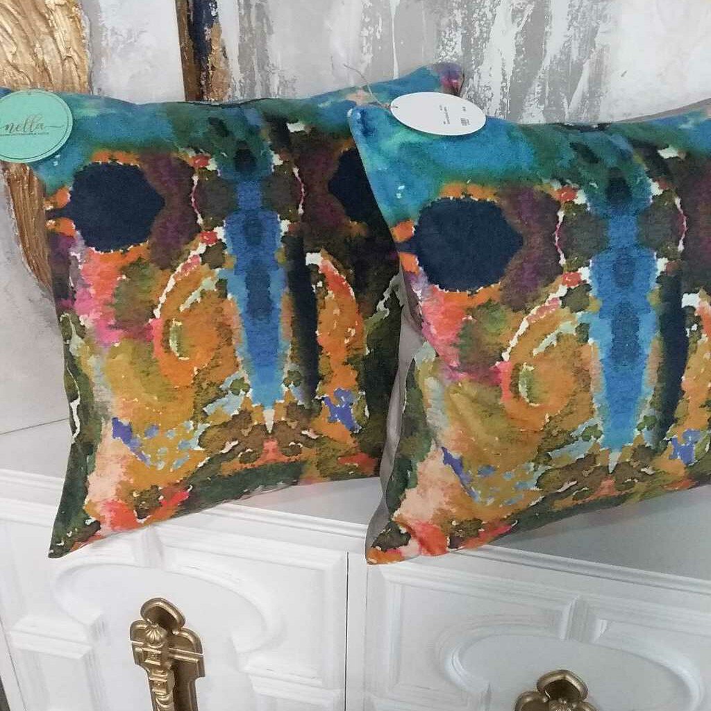 Velvet abstract pillow