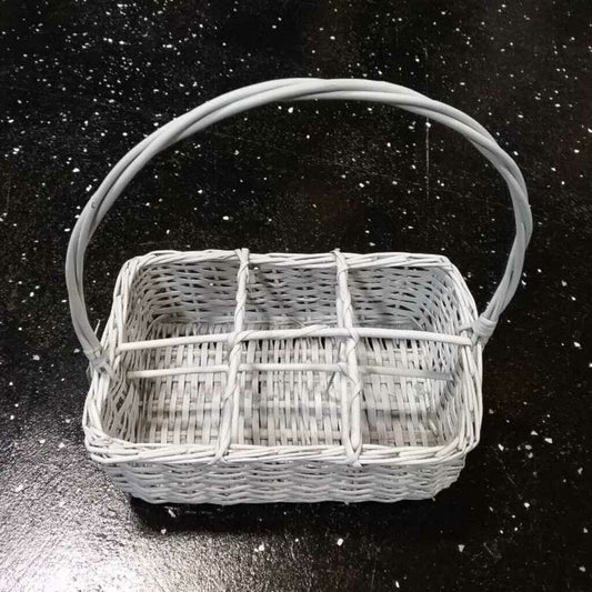 White Wicker Organizing Basket