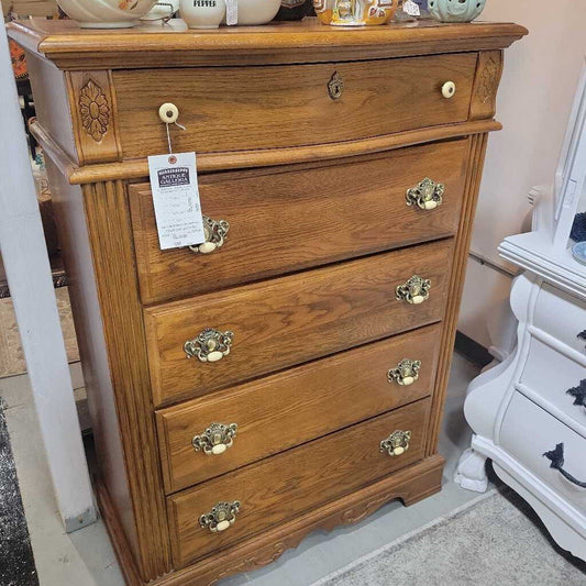 #214 mid century vintage oak chest