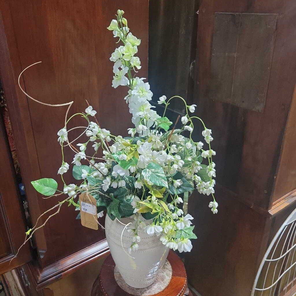 White Vase with Flowers