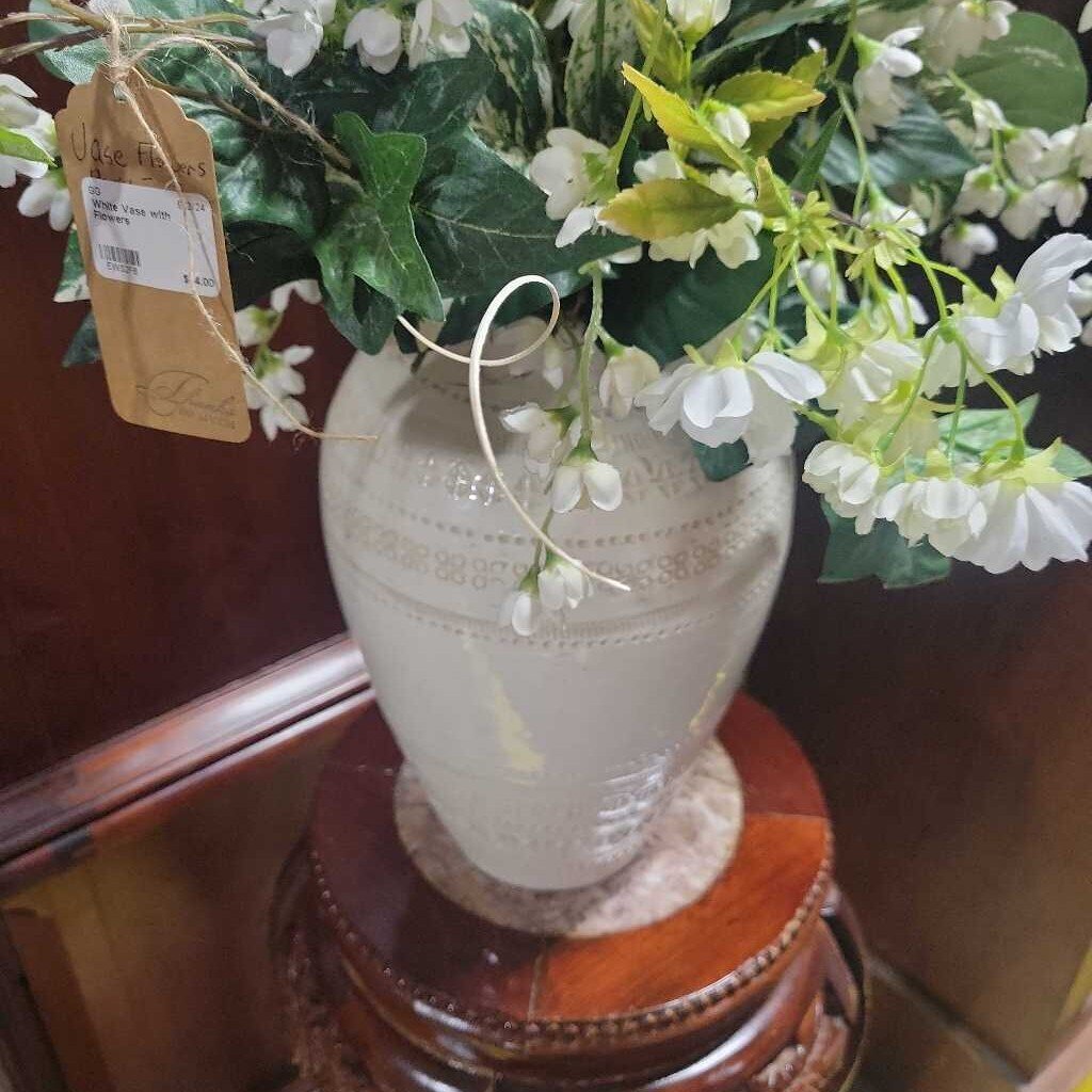 White Vase with Flowers