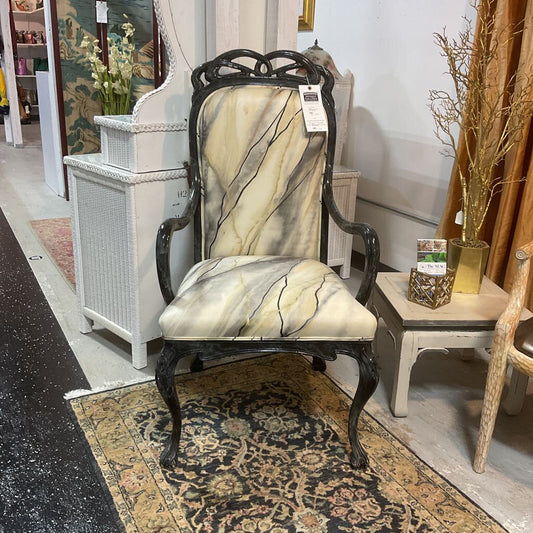 Funky Faux Marble Black Side Chair