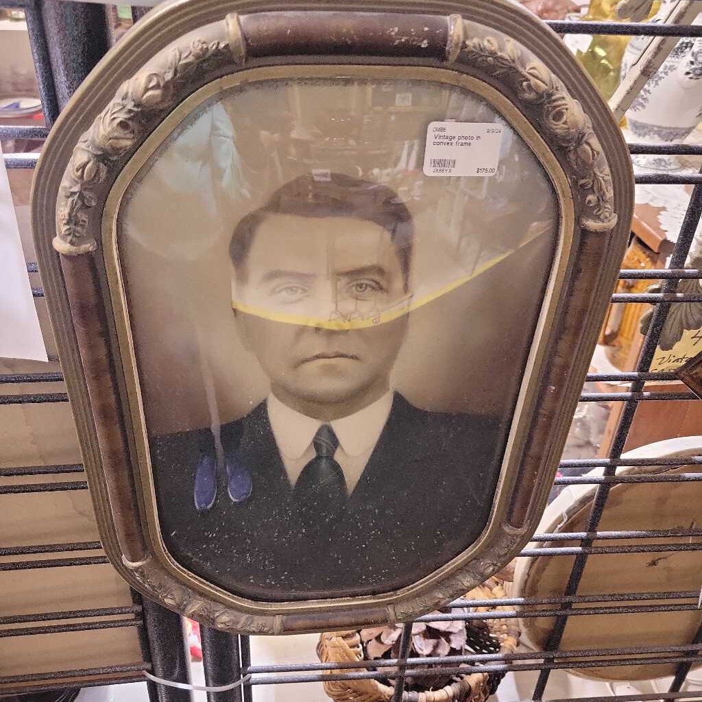 Vintage photo in convex frame