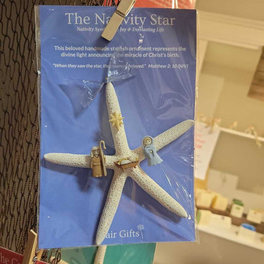 Handmade Nativity Star Starfish Ornament