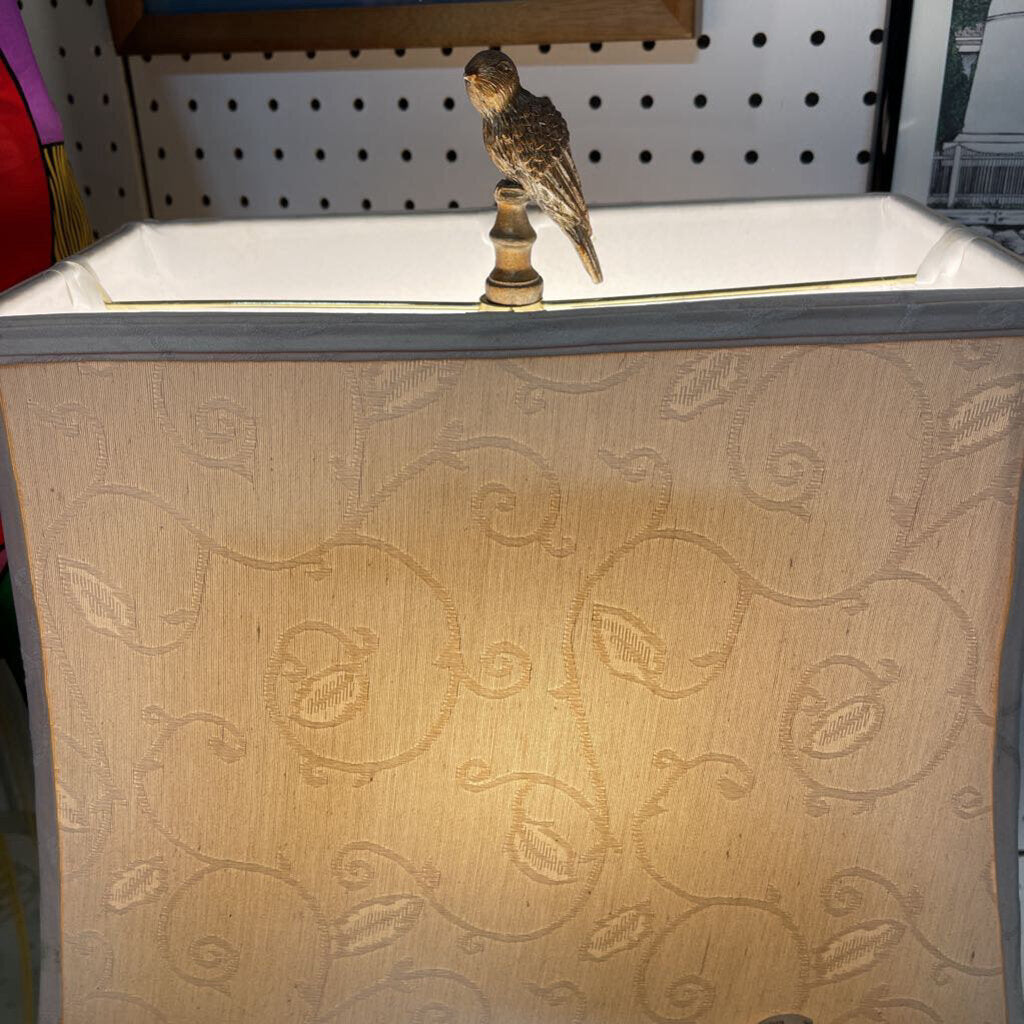 Lamp, metal bronze with birds