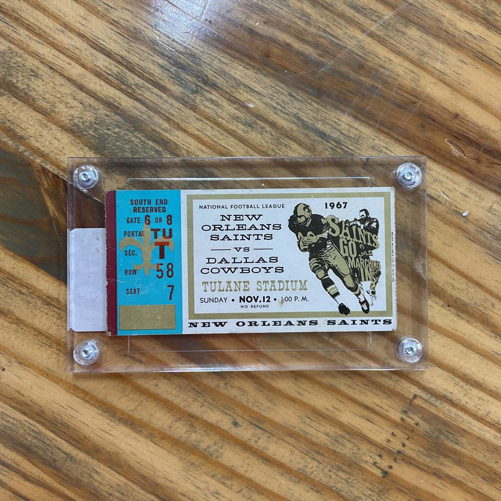 New Orleans Saints Game Ticket 1967