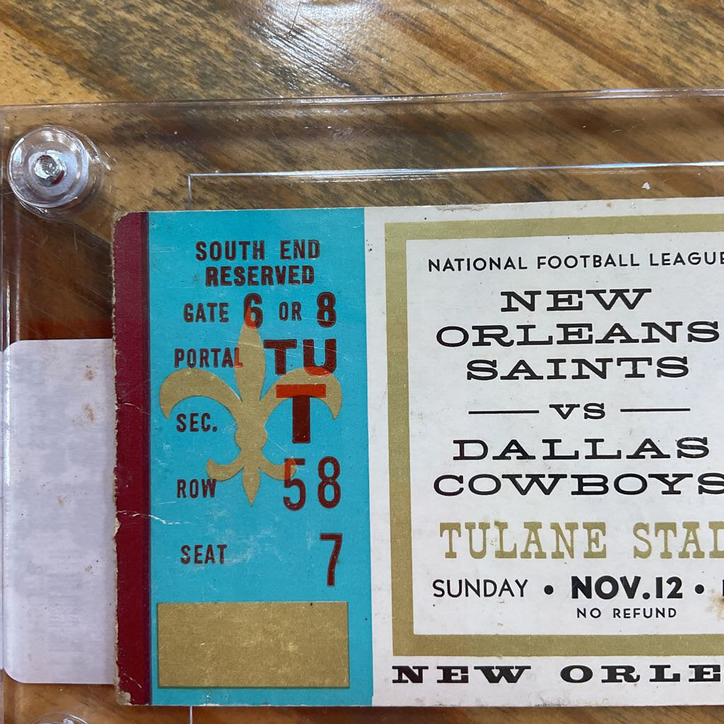 New Orleans Saints Game Ticket 1967