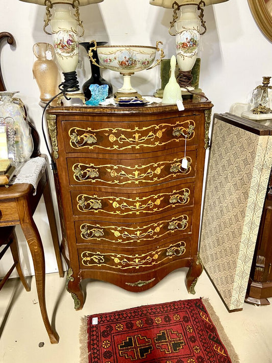 French Inlaid Lingerie Chest of Drawers