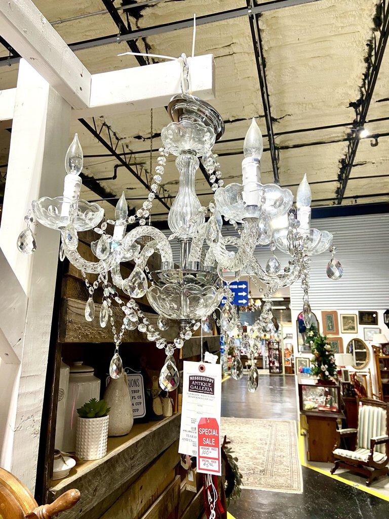 5 Arm/Light Chandelier Glass