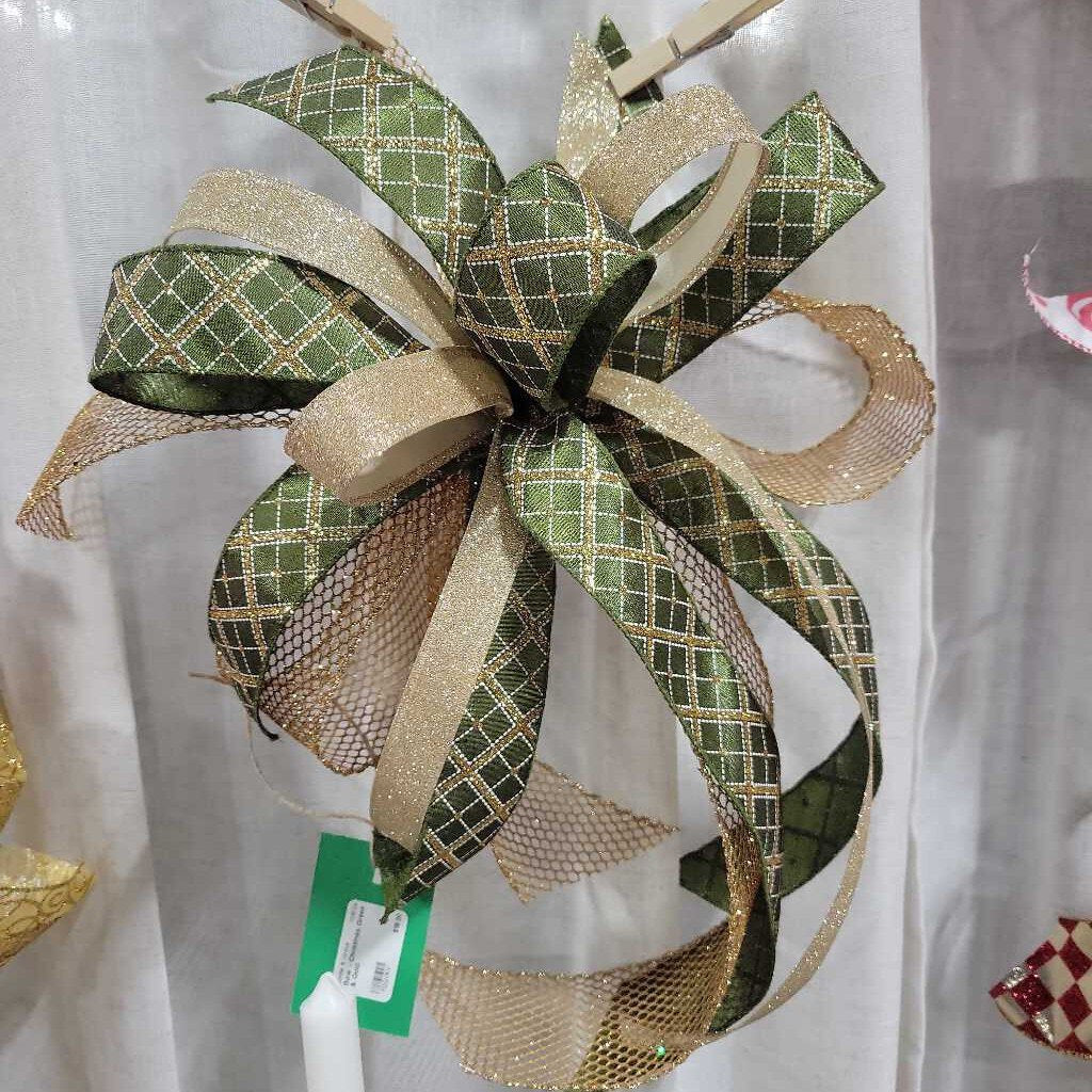 Bow - Christmas Green & Gold