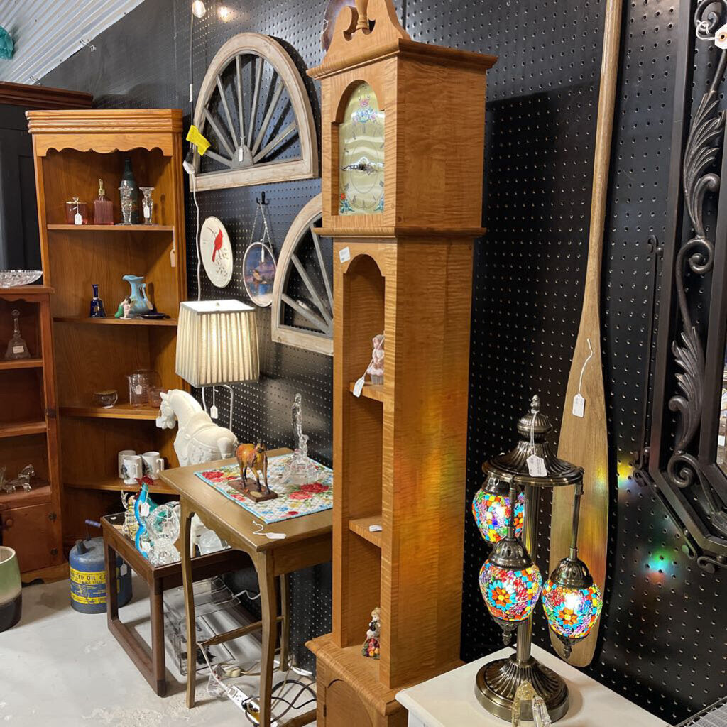 Grandmother clock chimes all wood
