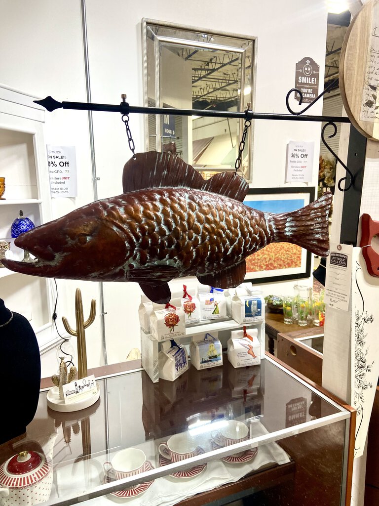 #214 copper fish hanging display