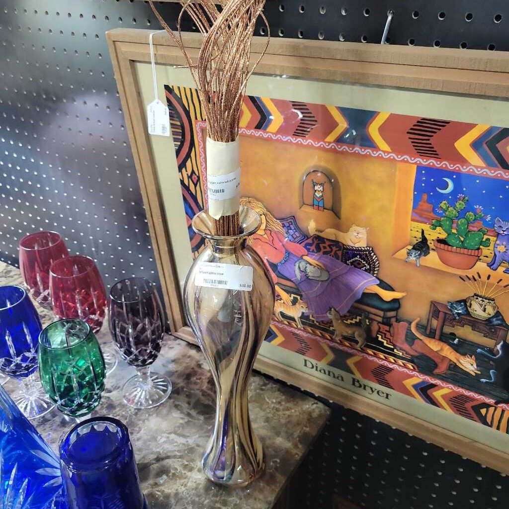 Tall swirl glass vase