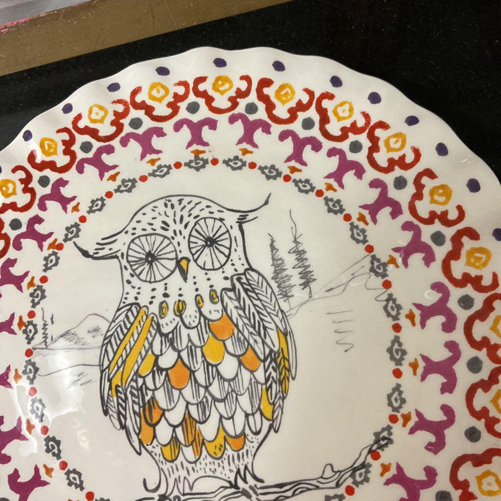 Anthropologie Owl Plate